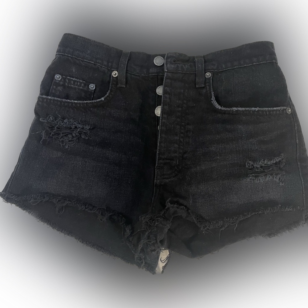 High wasted button up shorts